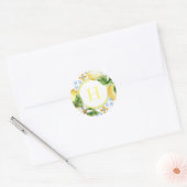 Siciliaanse zomer citroenen bruiloft multiuse ronde sticker (Envelop)