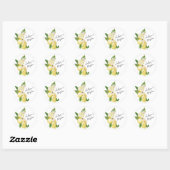Siciliaanse Zomer Lemons Bruiloft Uitnodiging Stic Ronde Sticker (Vel)