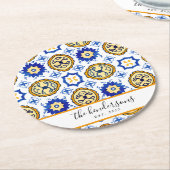 Siciliaanse zomerleeuwen ronde kartonnen onderzetter (Gebogen)