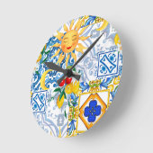 Siciliaanse zon, citroen, majolica, Tafelloper Ronde Klok (Hoek)