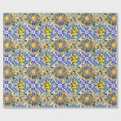 Siciliaanse zon, citroen, mediterrane tegels, cadeaupapier (Vlak)