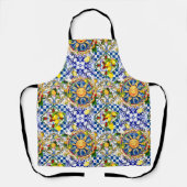 Siciliaanse zon, citroen, mediterrane tegels, schort (Voorkant)