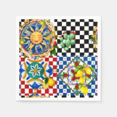 Siciliaanse zon, citroen, mediterrane tegels, servet (Voorkant)