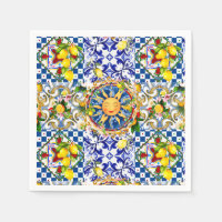 Siciliaanse zon, citroen, mediterrane tegels,