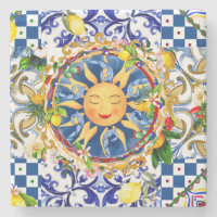 Siciliaanse zon, citroen, mediterrane tegels,