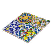 Siciliaanse zon, citroen, mediterrane tegels, tegeltje (Zijkant)