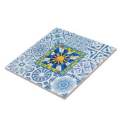 Siciliaanse zon, citroen, mozaïek, majolica, tegeltje (Zijkant)