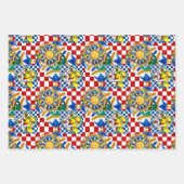 Siciliaanse zon, halve maan, citroen, mediterrane inpakpapier vel (Voorkant 2)