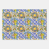 Siciliaanse zon, halve maan, citroen, mediterrane inpakpapier vel (Voorkant)