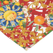 Siciliaanse zon, halve maan, zomer, majolica, citr korte tafelloper (Hoek)