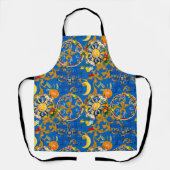 Siciliaanse zon, halve maan, zomer, majolica, citr schort (Voorkant)