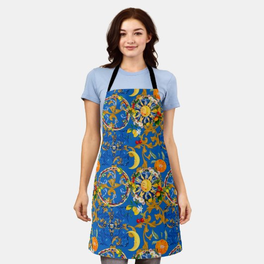 Siciliaanse zon, halve maan, zomer, majolica, citr schort (Gedragen)