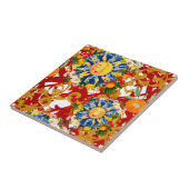 Siciliaanse zon, halve maan, zomer, majolica, citr tegeltje (Zijkant)