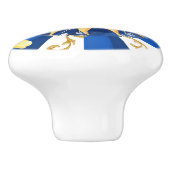 Siciliaanse zon, majolica, citroen, keramische knop (Zijkant)