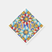 Siciliaanse zon, majolica, citroen, servet (Hoek)