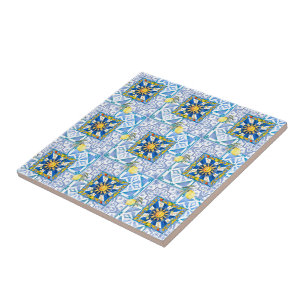Siciliaanse zon, majolica, citroen, tegeltje