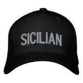 Siciliaanse zwarte geborduurde pet (Voorkant)