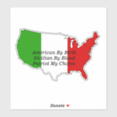 Sicilian American Italian Patriot USA Map  Sticker (Vel)