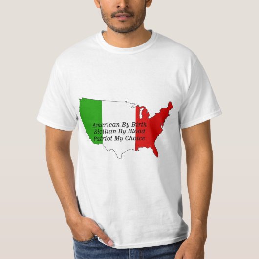 Sicilian American Italian USA Map T-shirt (Voorkant)