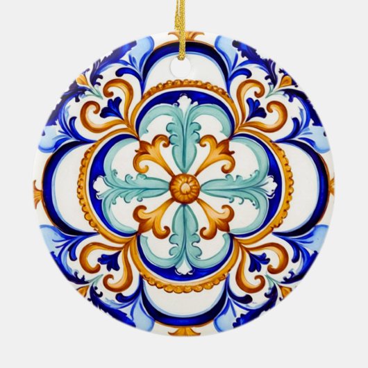 Sicilian Baroque Flower II Keramisch Ornament (Achterkant)