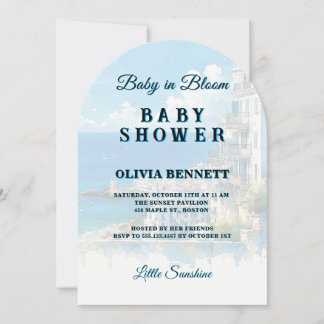 Sicilian Coastline Ocean View Summer Baby Shower Kaart