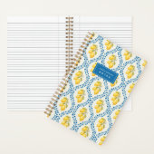 Sicilian Lemon + Blue Trellis Personalized Notitieboek (Binnen)