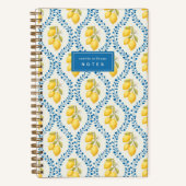 Sicilian Lemon + Blue Trellis Personalized Notitieboek (Voorkant)