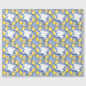 Sicilian Lemon Tiles Pattern Mediterranean Dolce  Cadeaupapier (Vlak)