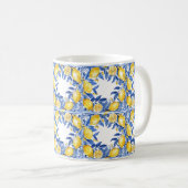 Sicilian Lemon Tiles Pattern Mediterranean Dolce  Koffiemok (Voorkant rechts)