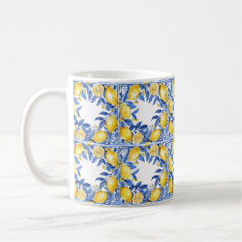 Sicilian Lemon Tiles Pattern Mediterranean Dolce  Koffiemok
