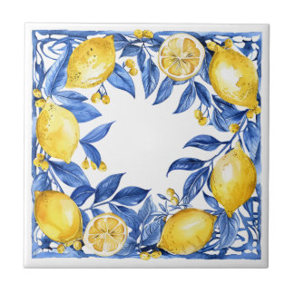 Sicilian Lemon Tiles Pattern Mediterranean Dolce Tegeltje