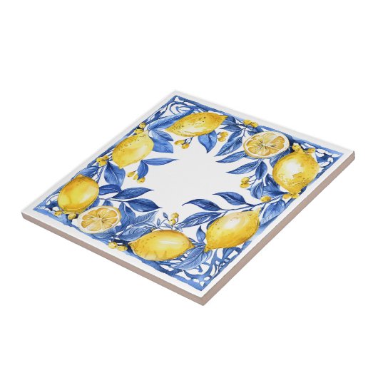 Sicilian Lemon Tiles Pattern Mediterranean Dolce  Tegeltje (Zijkant)