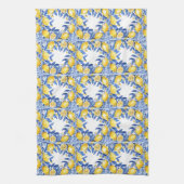 Sicilian Lemon Tiles Pattern Mediterranean Dolce  Theedoek (Verticaal)