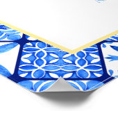 Sicilian Lemons Blue Tegels Vrijgezellenfeest Welk Poster (Hoek)