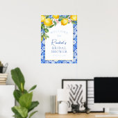 Sicilian Lemons Blue Tegels Vrijgezellenfeest Welk Poster (Thuiskantoor)