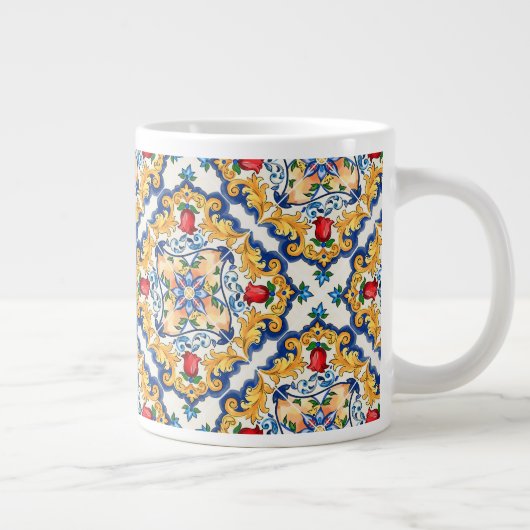 Sicilian Majolica Colorful Tile Pattern Grote Koffiekop (Rechts)