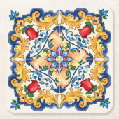 Sicilian Majolica Colorful Tile Pattern Kartonnen Onderzetters (Voorkant)