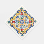 Sicilian Majolica Colorful Tile Pattern Servet (Hoek)