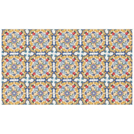Sicilian Majolica Colorful Tile Pattern Tafelkleed (Voorkant (Horizontaal))