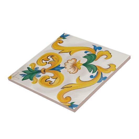 Sicilian Majolica Colorful Tile Pattern Tegeltje (Zijkant)
