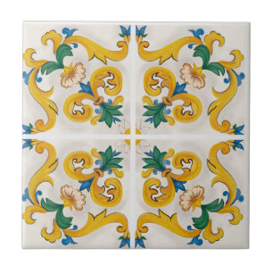 Sicilian Majolica Colorful Tile Pattern Tegeltje