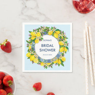 Sicilian Majolica Tiles Floral Leafy Lemon Garland Servet