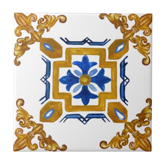 Sicilian,majolica,tiles,    tegeltje (Voorkant)