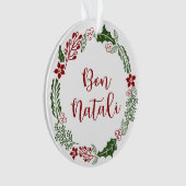 Sicilian Merry Kerstmis Wreath, Bon Natali Ornament (voorkant)