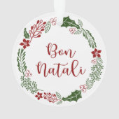 Sicilian Merry Kerstmis Wreath, Bon Natali Ornament (achterkant)