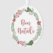 Sicilian Merry Kerstmis Wreath, Bon Natali Ornament (voorkant)