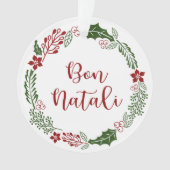 Sicilian Merry Kerstmis Wreath, Bon Natali Ornament (voorkant)