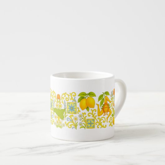 Sicilian Pattern Espresso cup Kop (Voorkant rechts)