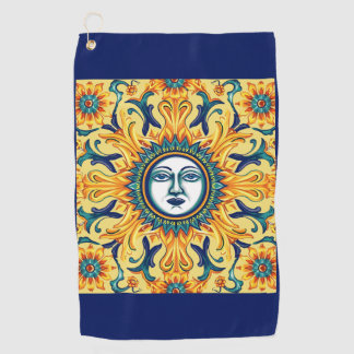Sicilian Sun Face Golfhanddoek — Sapphire Blauwe R