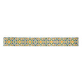 Sicilian Tile and Oranges on White Satijnen Lint (Voorkant)
